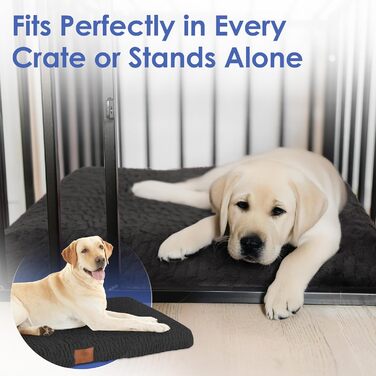 Ортопедичний килимок для собак American Kennel Club з піною з пам'яті, дихаючий, з неслизьким дном, 42 x 27 см (Чорний)