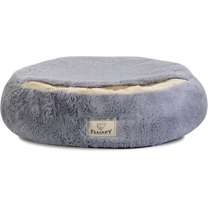 Кругле ліжко для собак та котів Zotteliges з балдахіном, сірого кольору (60 см)