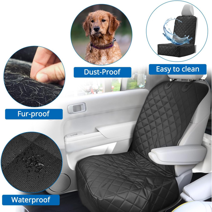 Захисний чохол на сидіння автомобіля для собак QWORK®, універсальний, для заднього сидіння, міцний, захист від бруду та подряпин, підходить для всіх авто, мінівенів та SUV