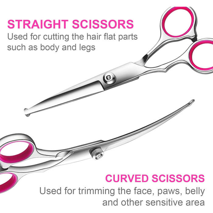 Професійний набір для грумінгу собак 6-в-1: ножиці з безпечними закругленими кінцями, титанове покриття
