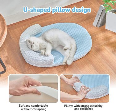 Підвісне ліжко для котів CATISM, 360° обертання, блакитне, до 20 кг