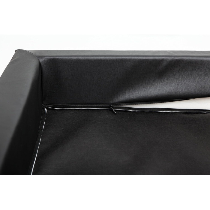 Лежак для собак Delux XXL 120x80 см, чорний, штучна шкіра та міцний кордура