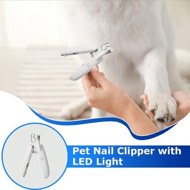 LED кусачки для нігтів домашніх тварин | Кусачки для нігтів собак та котів з підсвічуванням | Тример для нігтів для дому, подорожей та кемпінгу