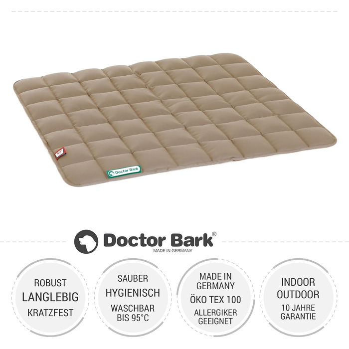 Лежак для собак Doctor Bark S золотисто-коричневий, м'який, зносостійкий, для малих собак та цуценят, для дому та вулиці, пральний до 95°C