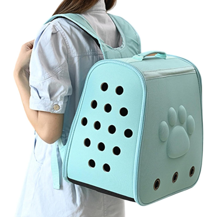 Трансформер для тварин: переноска-рюкзак для котів та маленьких собак (блакитна)