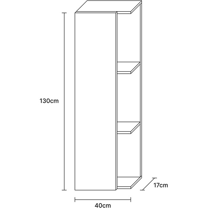 Вузька шафа для ванної Planetmöbel LUX 30x75x32 см, золота дуб/антрацит, бокова шафа для ванної кімнати