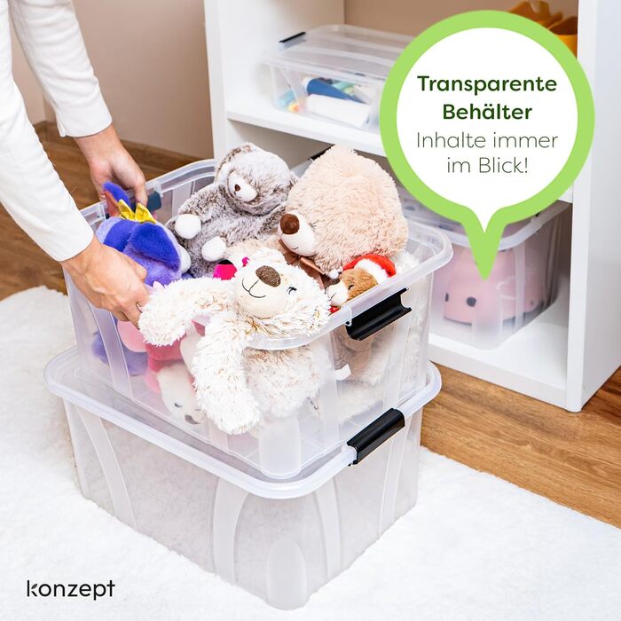 Ящик для зберігання Konzept з кришкою, 55 л, BPA-free, міцні затискачі