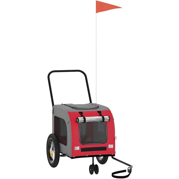 Причіп для тварин на велосипед, червоно-сірий, 124,5 x 63,5 x 53 см, для собак та котів