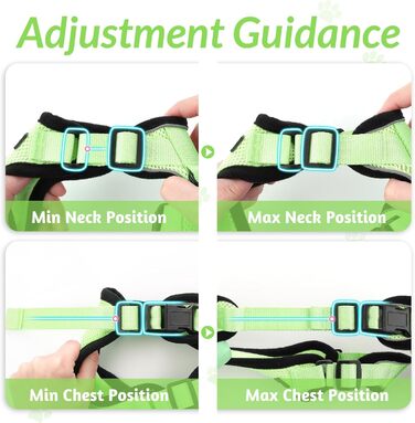 Шлейка для кота Rabbitgoo з повідком, м'яка, безпечна, регульована, зелена, розмір M (1 шт.)