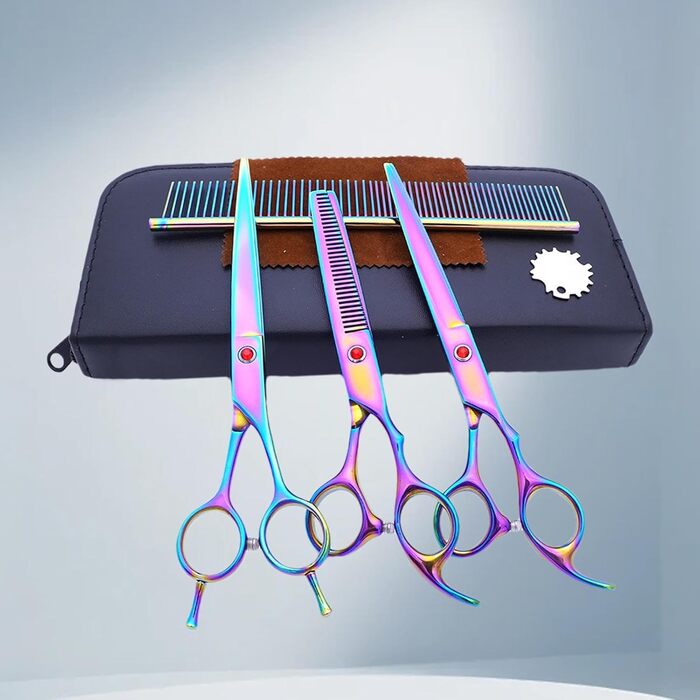 Набір для стрижки собак: професійний набір з 7 предметів з нержавіючої сталі | Стрижка собак та інших домашніх тварин