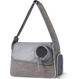 Траверс для собак ALLSOPETS: регульована переноска для маленьких собак та котів з жорстким дном та вентиляцією, сіра