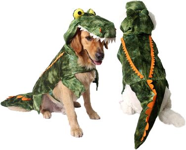Костюм крокодила для собак - теплий, м'який, для маленьких собак, цуценят та котів. Ідеально для фотосесій та свят (3 шт.)