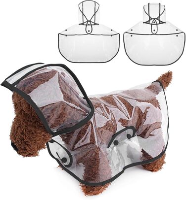 Дощовик для собак PETCUTE, чорний, PVC, з капюшоном, для середніх та великих собак (S)