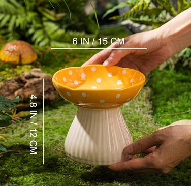 Підвищена годівниця для котів RESVUGA з милим дизайном, безпечна керамічна годівниця для котів та маленьких собак (жовта)