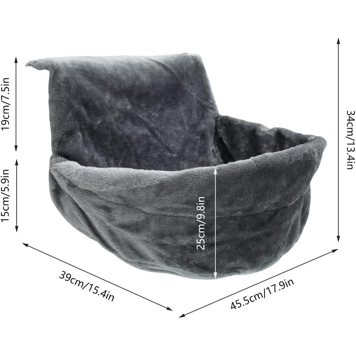Кішка ліжко-грілка під радіатор, 45.5x39x25.5 см - зручне ліжко для кота, підвісне, для радіатора