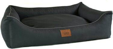 Диван Leo Codura для собак, поліестер, розмір L 80x60, графіт, 6 кольорів — лежак, подушка, корзина