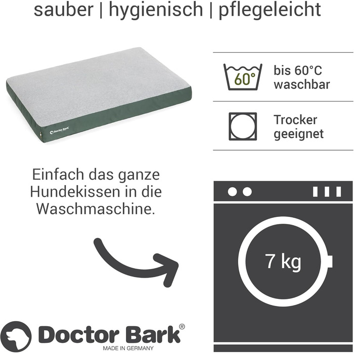 М'яке ліжко для собак середніх порід GreenLabel (88x60 см, зелене) - зручне, миється, з м'якого флусу