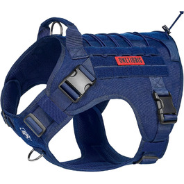 Тактична шлея для собак OneTigris FIRE WATCHER, XL, синя, 1000D нейлон, з ручкою і 2 D-кільцями, захисна амуніція для дресирування та прогулянок