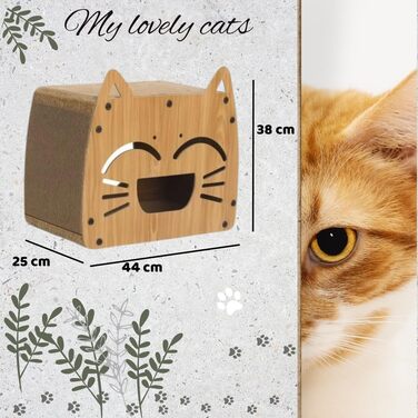 Будиночок для котів та кігтеточка Klein - екологічні меблі з картону, легкі, стабільні та компактні. Ідеально для маленьких квартир та котів будь-якого віку