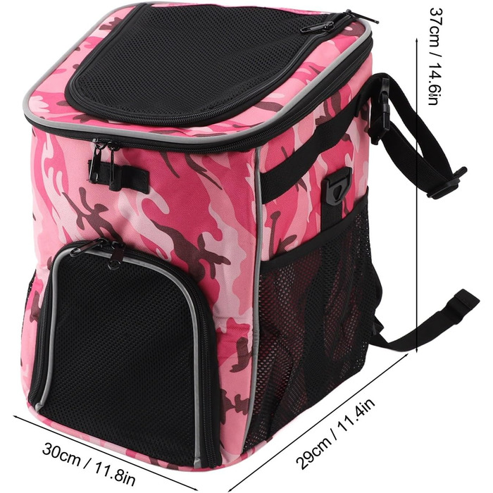 Корзина для собак у велосипед, велика місткість, водовідштовхувальна, дихаюча, для легкої збірки та чищення, сумка-переноска для тварин для подорожей на природі (Рожевий камуфляж)