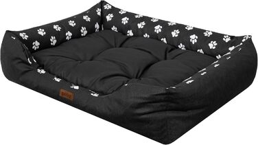 Ліжко для собак DOGGY, подушка для міні-собаки, чорне, 67x54 см, легке очищення, високі борти