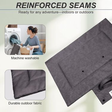 Лежанка для собак і котів, килимок для собак у дорогу, водонепроникний, з можливістю прання та складання, для внутрішнього та зовнішнього використання, кемпінг, подорожі (Сірий, S)
