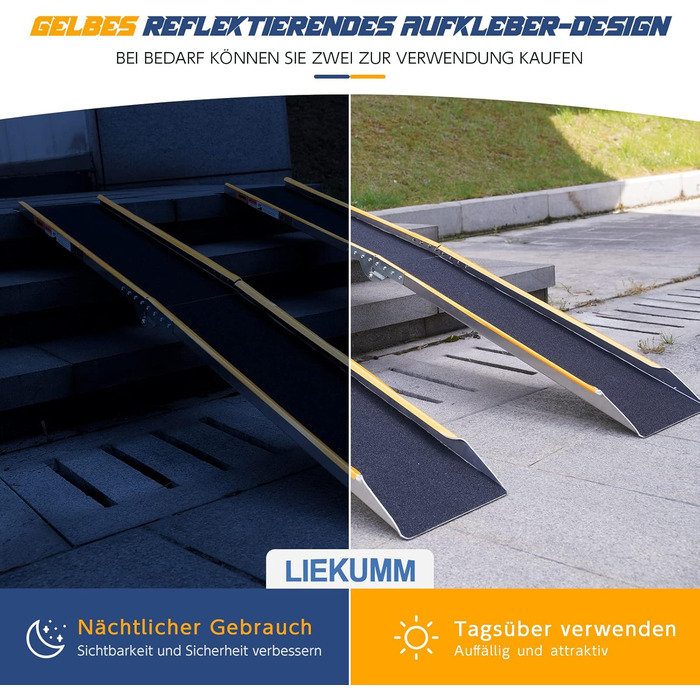 LIEKUMM Рампа для підйому мотоцикла, 180 см, 300 кг, алюміній, складна, для ATV, мотоцикла, велосипеда, авто