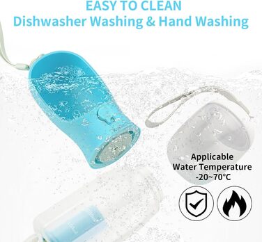 Водяна пляшка для собак Xylitic 3-в-1 з контейнером для корму та пакетиками для відходів, 590 мл, блакитна