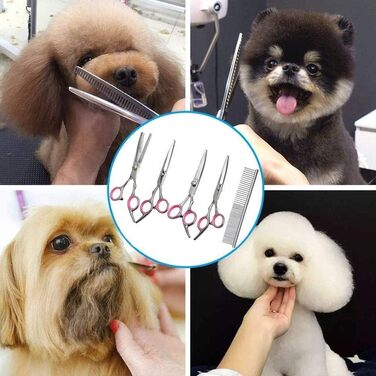 Набір для грумінгу собак та котів: ножиці, тример, щітка, кусачки для нігтів. Нержавіюча сталь, 7 дюймів