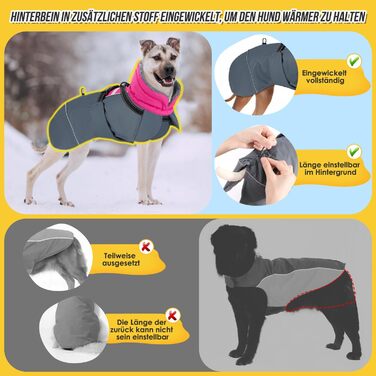 Зимовий теплий водонепроникний теплий зимовий одяг для собак великих порід, з флісовою підкладкою та нашийником, захист від вітру, зелений, XXXL, для собак з обхватом грудей 60-70 см