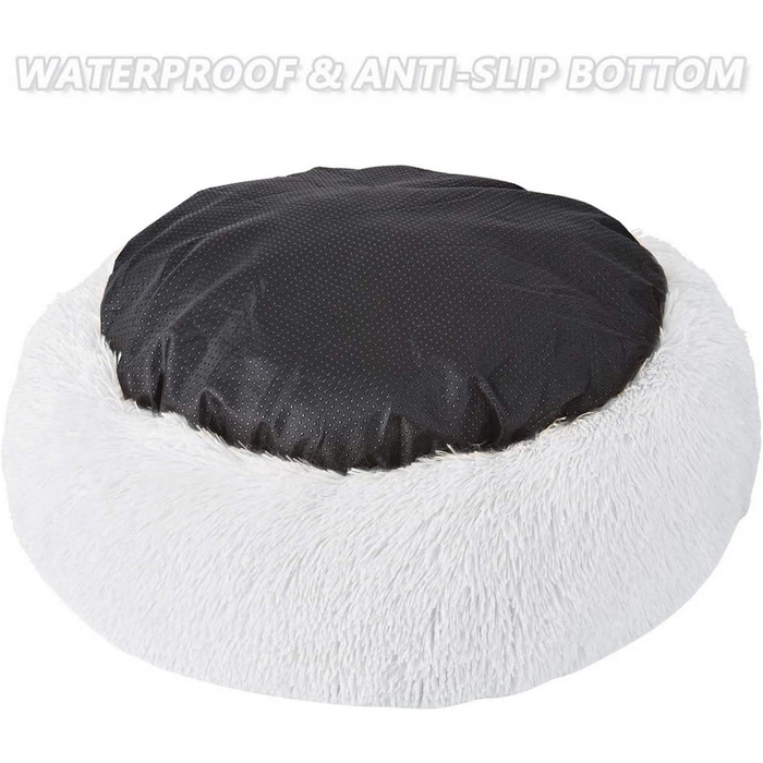 М'яке кругле ліжко для котів та собак. Ліжко-подушка для тварин, 70см, біле. Підходить для котів та собак середніх розмірів. Легко миється.
