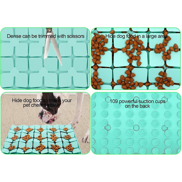 Килимок для собак Katzenschlamm з силікону з присосками, лінза для собак, зменшує нудьгу, підходить для ласощів та їжі, фіолетовий/зелений колір