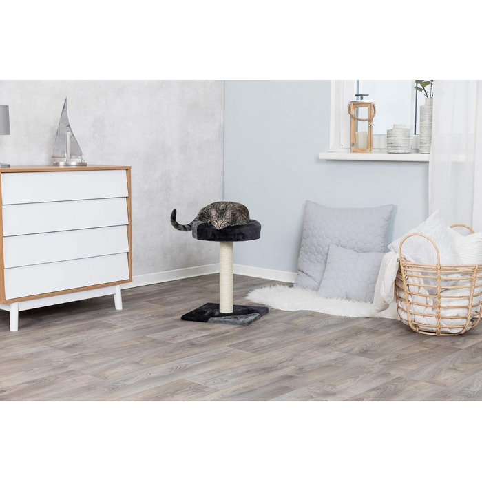 Дряпка для котів TRIXIE Tarifa, 52 см, сірий/чорний – компактний котячий будиночок з лежаком, зручний та стійкий