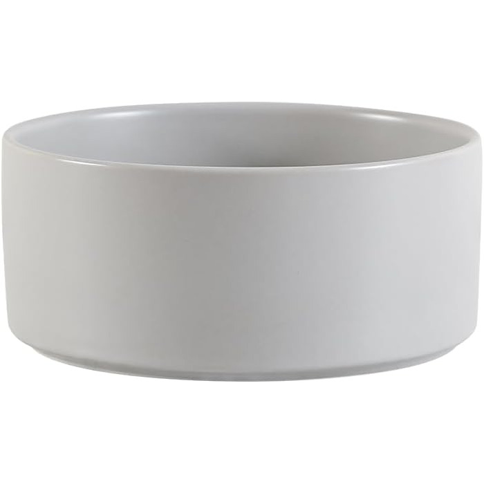 Керамічна годівниця для собак, миска для корму для маленьких та середніх собак, миска для води для великих котів, керамічна миска для корму та води, 15 см, 320 г / 720 мл, білий/сірий