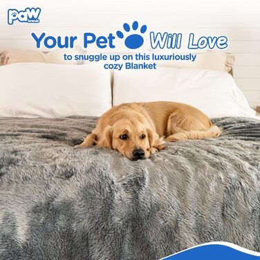 Водонепроникна ковдра для собак PAW BRANDS, преміум, 152x127 см, машинне прання, плед з штучного хутра для великих собак і домашніх тварин, захист меблів