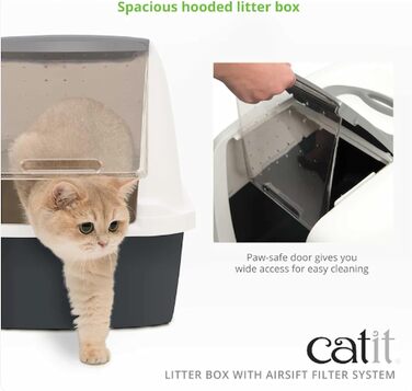 Туалет для котів Catit Jumbo з кришкою, білий/сірий