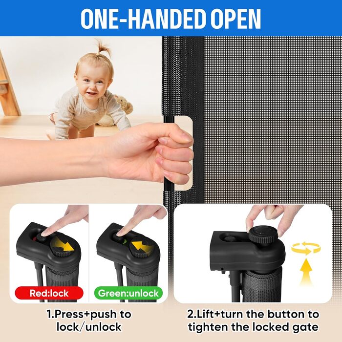 Захист для дверей MYPIN, висувний, 0-140 см - сітка для собак, дітей, для дому та вулиці, чорний