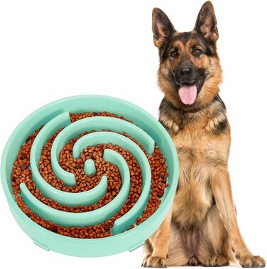 Напувачка для собак, повільне годування, інтерактивна миска, безпечна та міцна, для великих собак, Bohnengrün J-bohnengrün