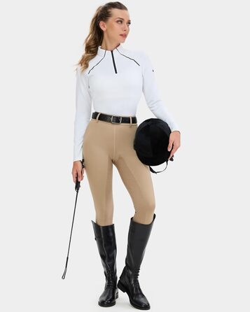 Легінси для верхової їзди жіночі HMILE з силіконовим вставками, висока талія, еластичні, з кишенею для телефону та петлями для ременя (Хакі, S)