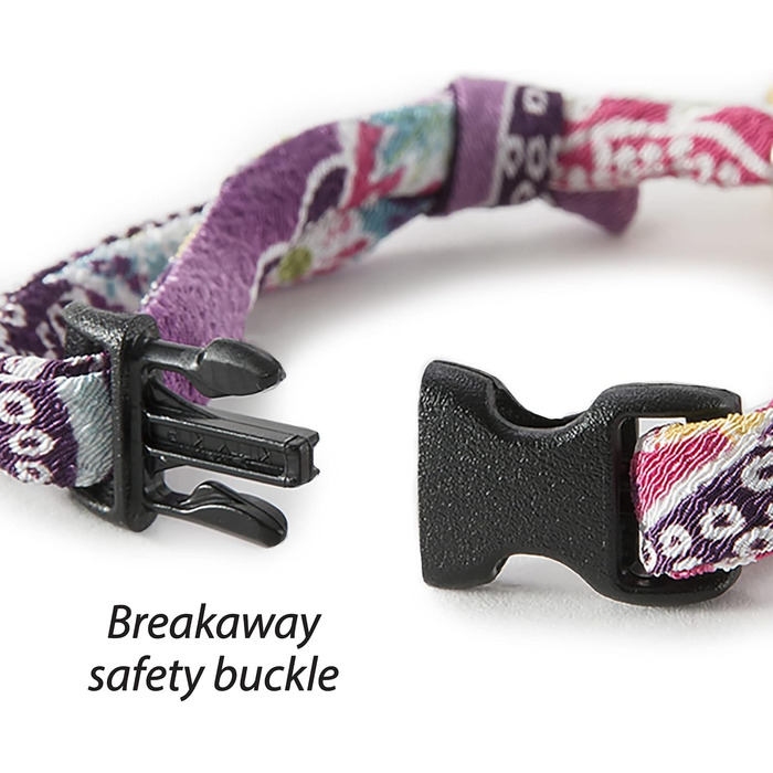 Нашийник для котів Necoichi Chirimen Hanabi Feuerwerk, фіолетовий