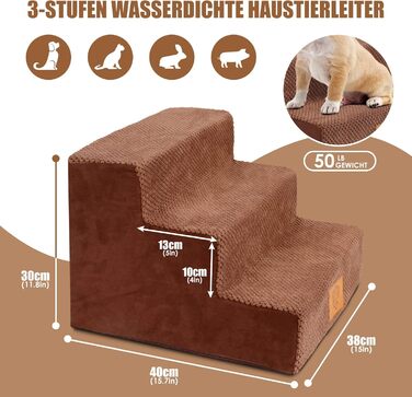 Сходинки для собак та котів Zvonema: 3 сходинки, антиковзкі, знімний чохол, для маленьких тварин