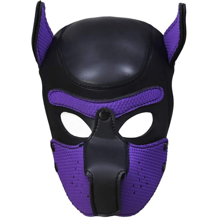 Маска для собак, м'яка Petpay з вушками, маска для собак з відкритим ротом, підходить для Хелловіну та свят (L, фіолетова)