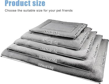 Килимок-ліжко для собак Onarway, середній, миючий, пухнастий, 76 x 54 см, для котів, цуценят, середніх тварин, сірий (76 x 54 x 5 см)