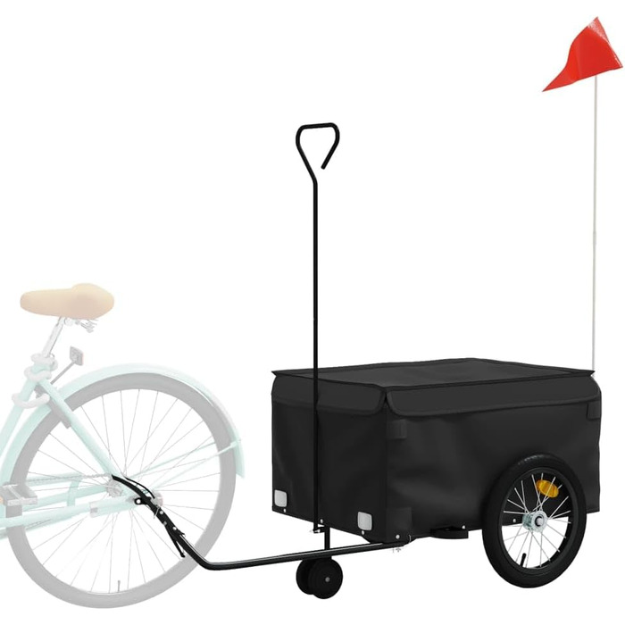 Причіп для велосипеда, 45 кг, з чорного металу, для собак