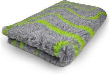 Лежанка для собак Topmast Vetbedden, антиковзаюча, 100 x 75 см, хвилястий малюнок, лімонево-зелений, можна прати в машині, антиковзаюча, для собак та цуценят (середній)