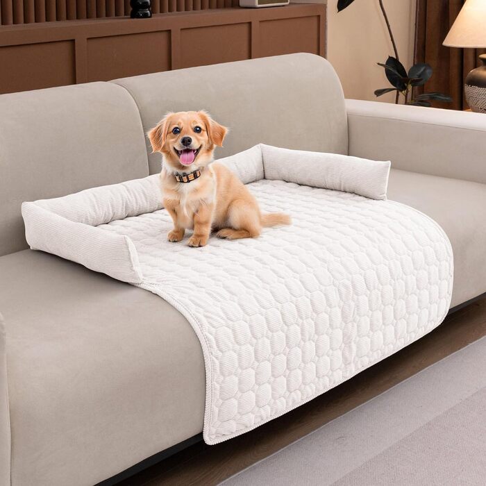 Захисний чохол для дивану LiveGo для тварин, м'яка підстилка для собак та котів, 90x90x12 см, бежевий