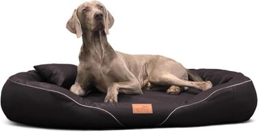 Ортопедичне собаче ліжко Tierlando® Tiffany Easy CLEAN з екошкіри – для великих собак (XL XXL) – гіпоалергенне з анти-шерстю покриттям та Memory Foam – розмір: 115x90 см, колір: коричневий