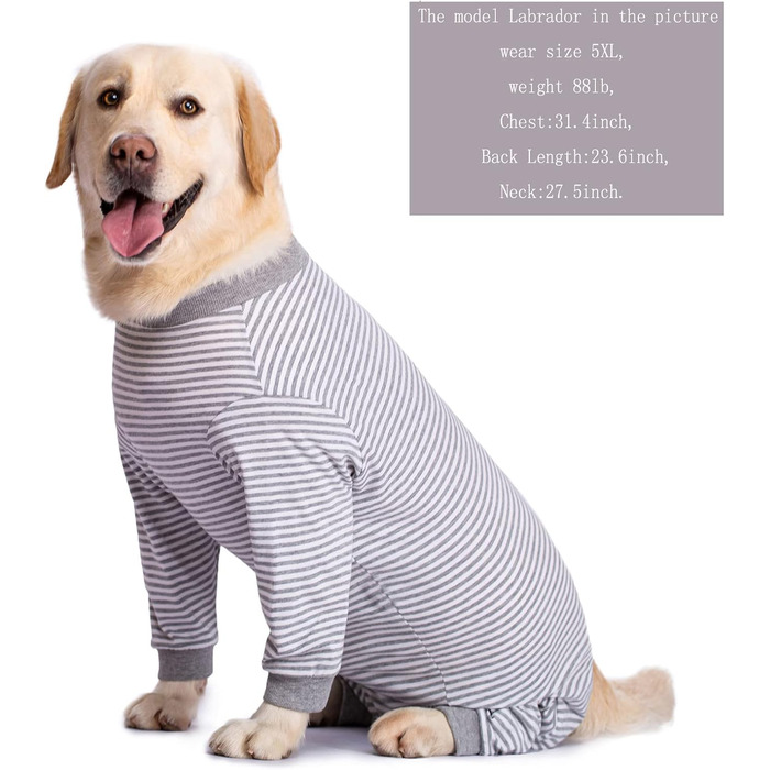 Комбінезон для собак Yeapeeto, 6XL, сірий: для відпочинку, захисту від алергії, випадання шерсті, запобігання лизання ран, альтернатива конусу