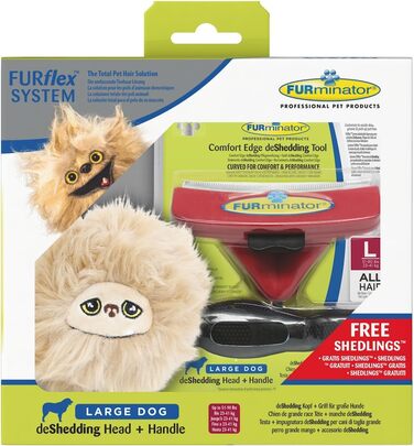 FURminator FURflex подарунковий набір для собак L, деШеддер і іграшка, червоний