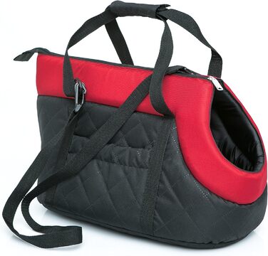 Транспортна сумка для собак та котів (R2, чорний/червоний)
